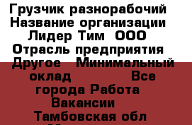 Грузчик-разнорабочий › Название организации ­ Лидер Тим, ООО › Отрасль предприятия ­ Другое › Минимальный оклад ­ 14 000 - Все города Работа » Вакансии   . Тамбовская обл.,Моршанск г.